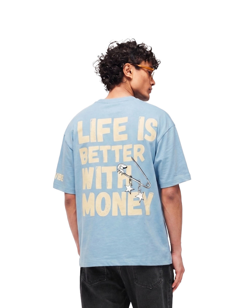 LIFE IS BETTER WITH MONEY TEE BLUE
